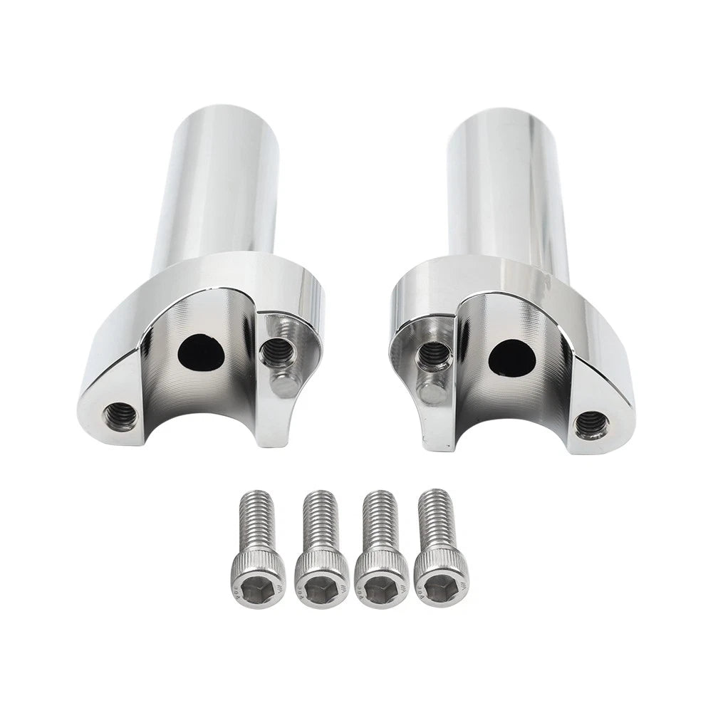 4" CNC Straight Handlebar Risers for Harley Sportster Dyna Softail (2004-2023)