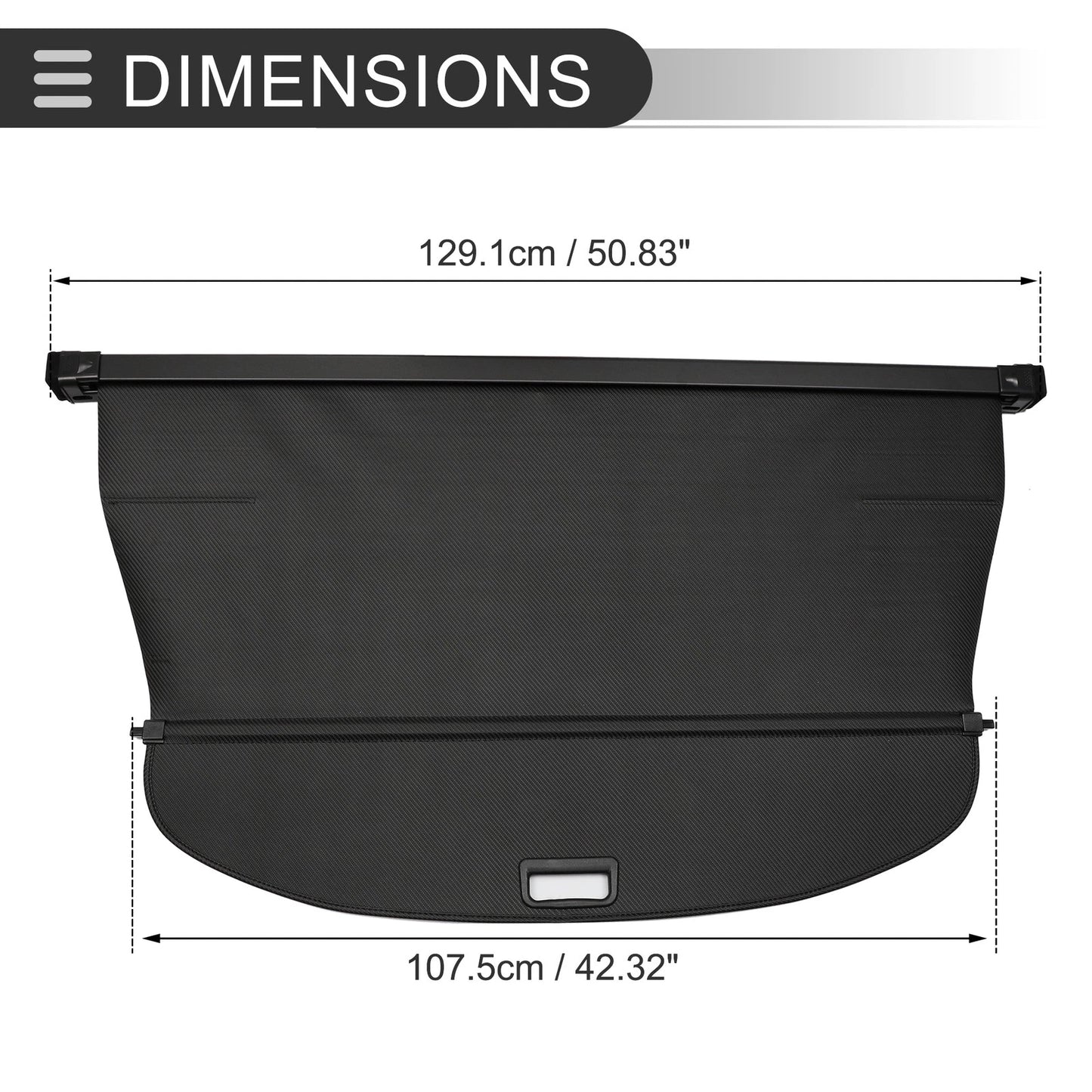 Retractable Cargo Cover for Nissan X-Trail Rogue SV SL Carbon Fiber Black