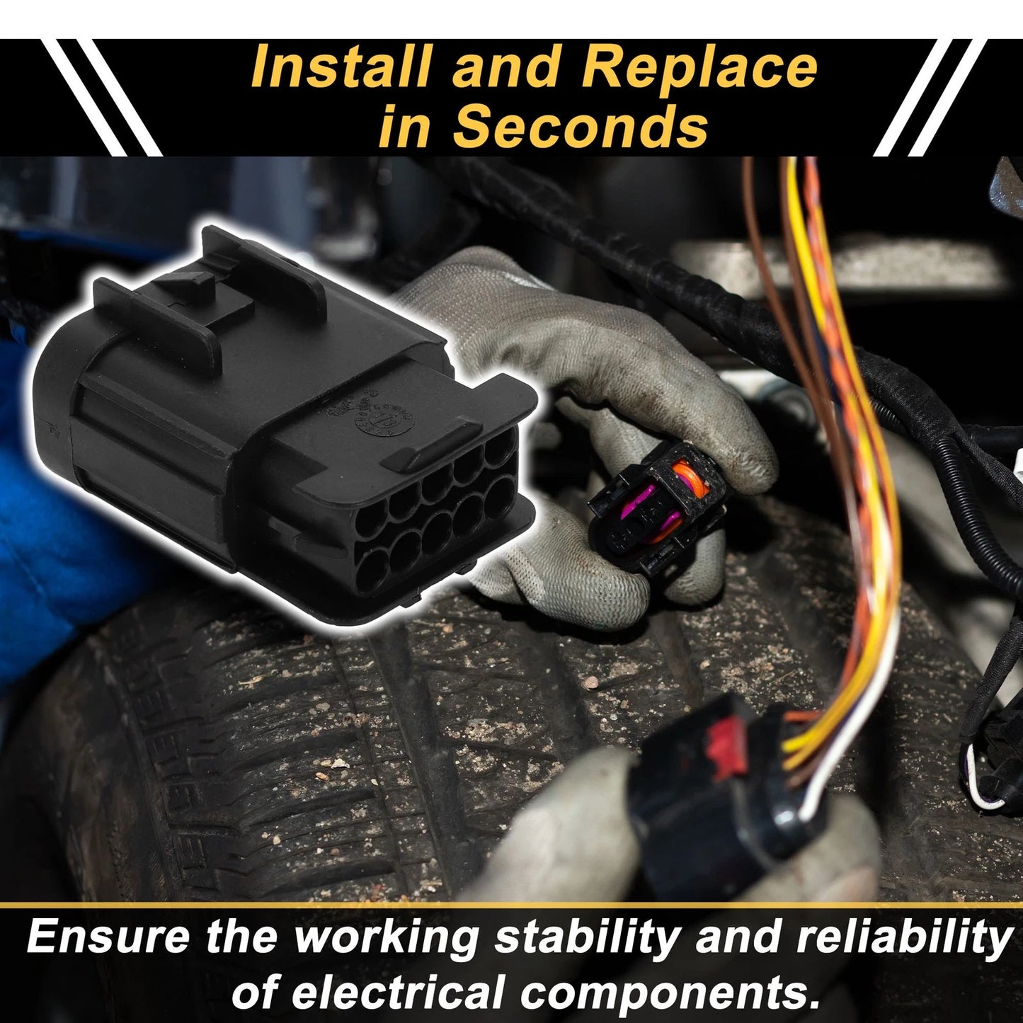 Set 10 Pins Connector Plug Male Adapter for Buick