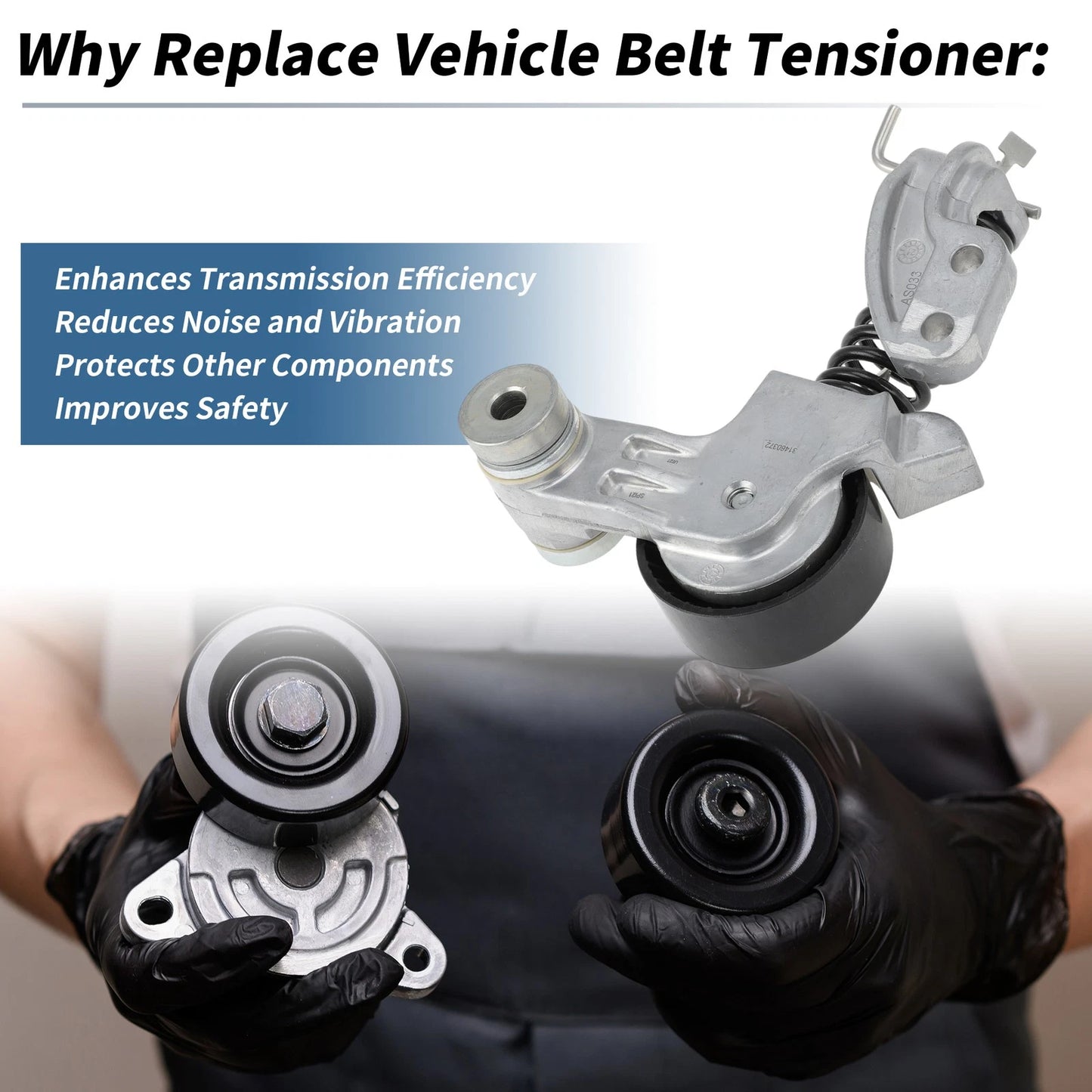 Belt Tensioner for Volvo V60 (2014-2022) Metal Plastic 1 x Pc
