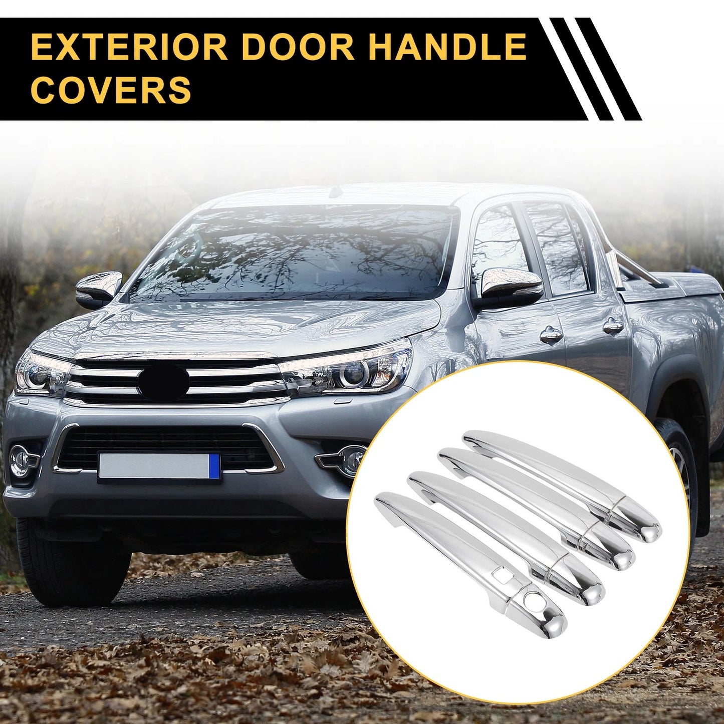 Set Exterior Door Handle Cover for Toyota 4Runner with Smart Key Holes