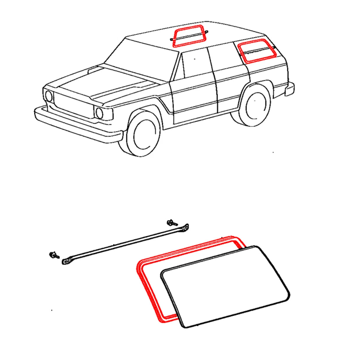 Side Window Weatherstrip for Toyota Land Cruiser BJ60 FJ62G HJ60 1980-1990