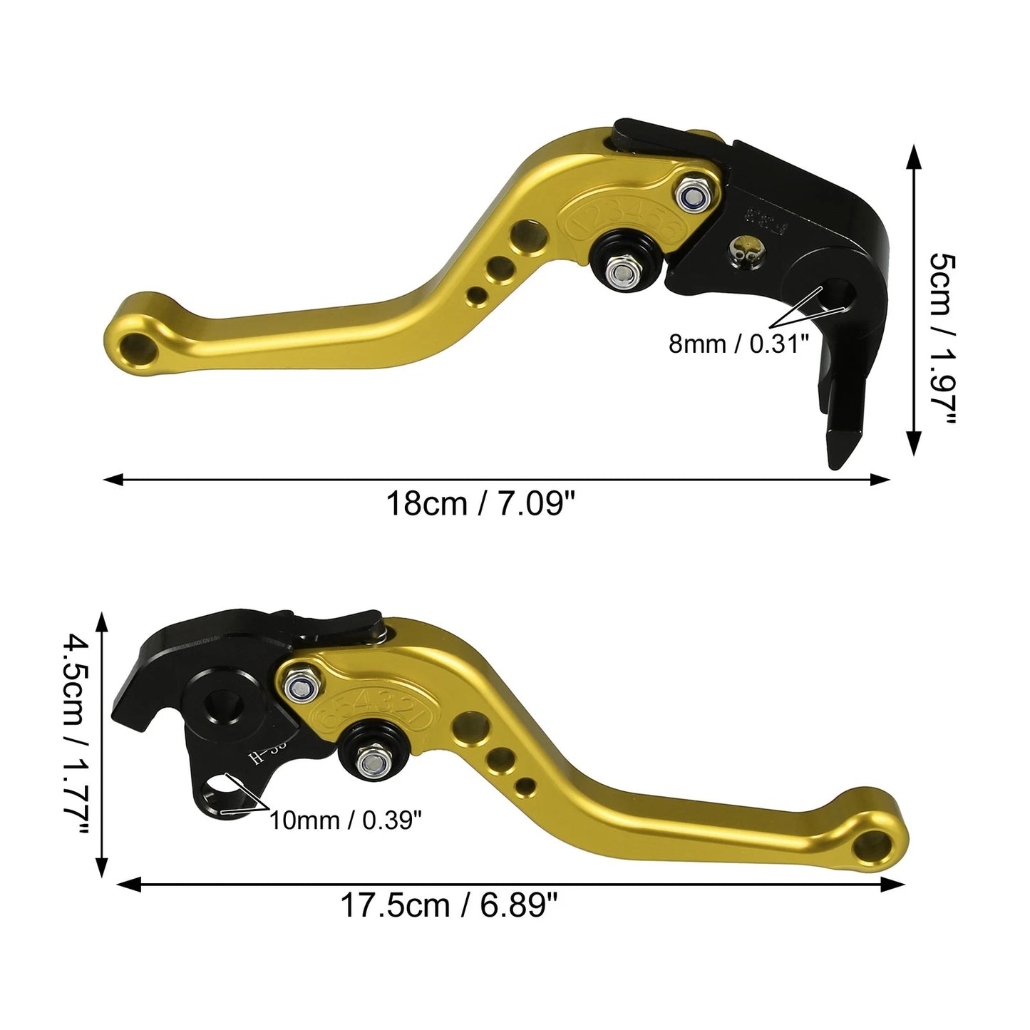 Pair / 2 x / Motorcycle Brake Clutch Levers Gold Tone for Honda CBR1000RR