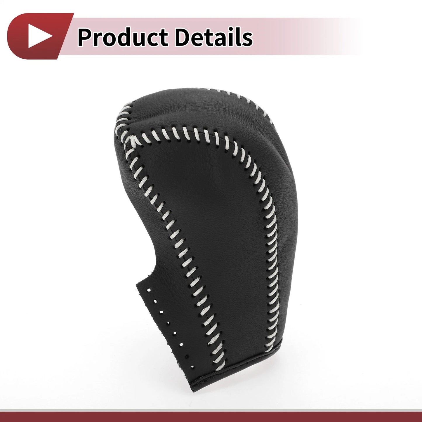 Gear Shift Knob Cover Black Beige Faux Leather for Chevrolet Cruze (2011-2015)