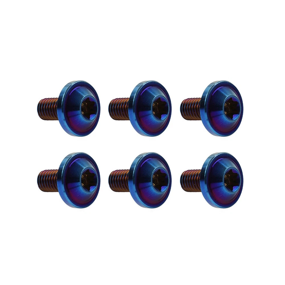 6 x M6x20mm Titanium Alloy Torx Head Bolts for Bike Motor - Blue