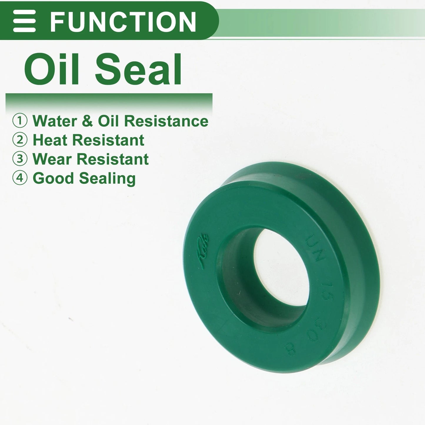 Oil Seal TPU 15x30x8mm High Pressure Green 5 Pcs