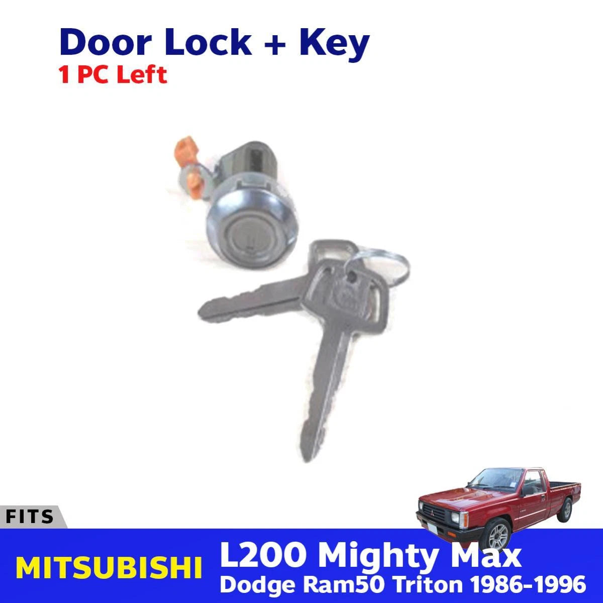 Door Lock Safety Key Set Left Fits Mitsubishi L200 Triton Pickup UTE 1986-96 D08