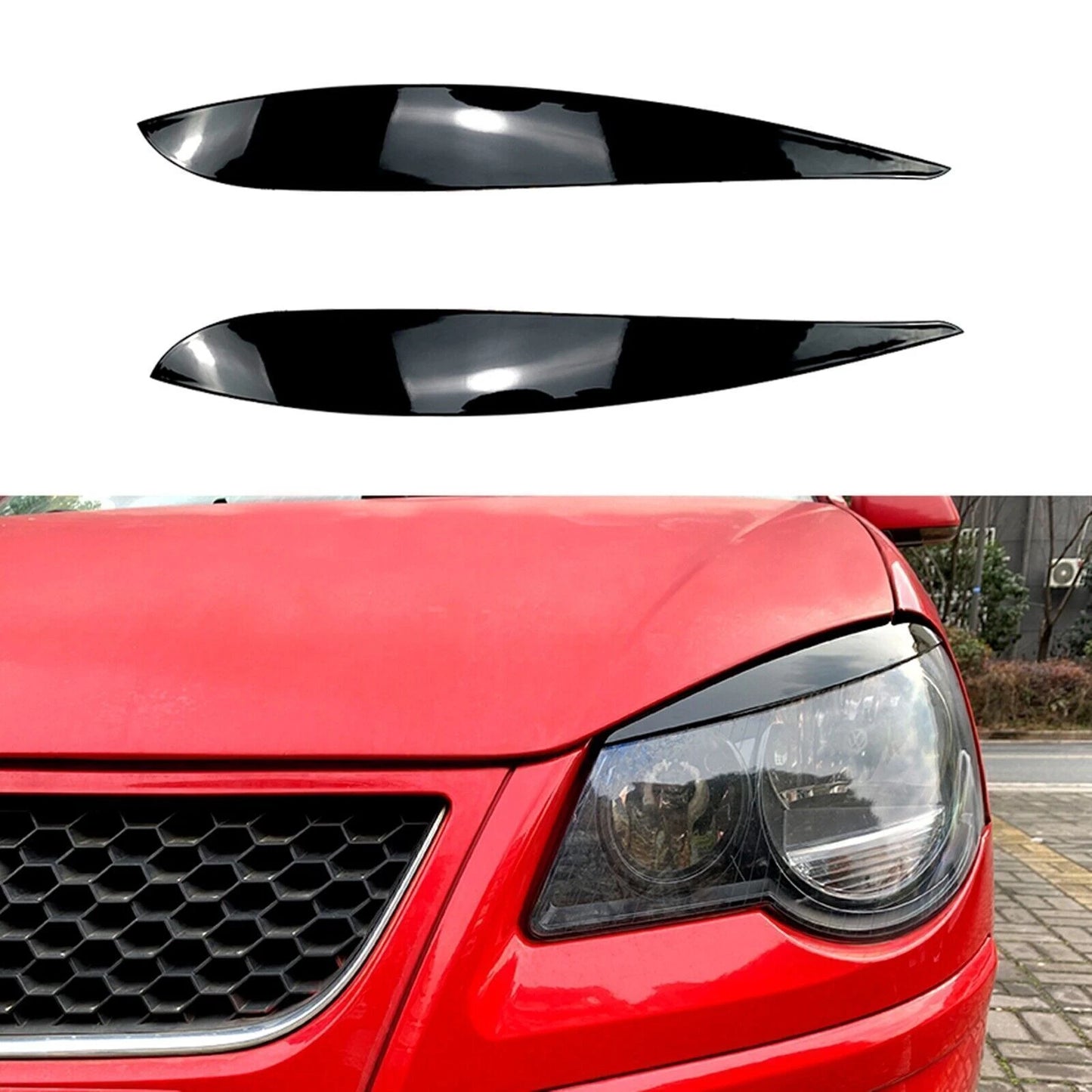 Headlight Eyelid Trim 1 Pair for VW Polo 9N 9N3 (2005-2009)