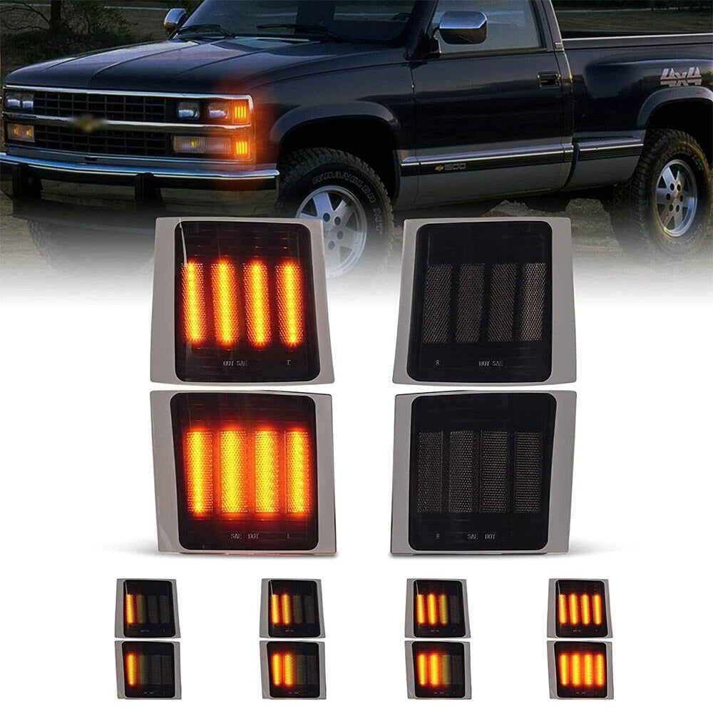 Dynamic Smoked LED / Corner Turn Signal for Chevy C/K Silverado Suburban (1973–1987)