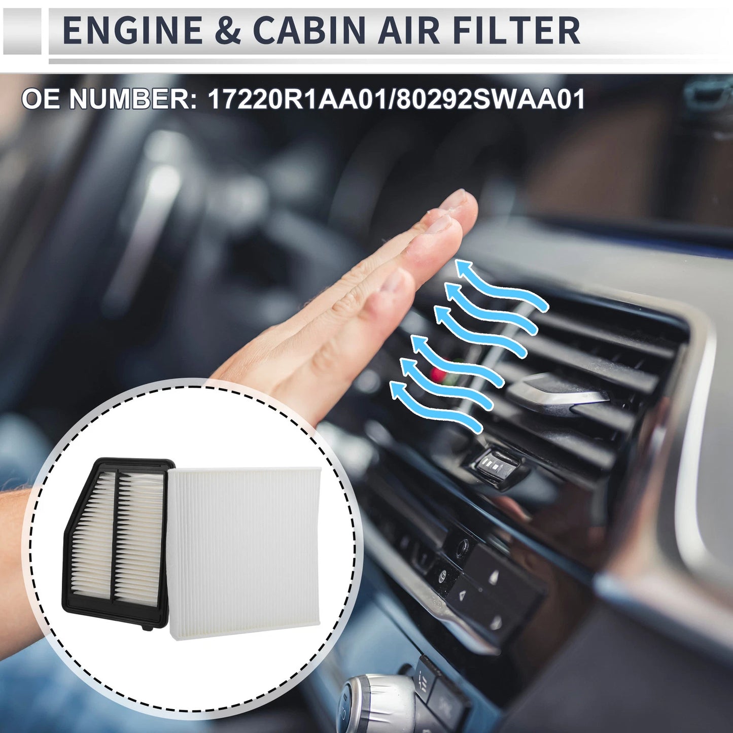 Engine Cabin Air Filter Combo for Honda Civic 1.8L (2012-2015)