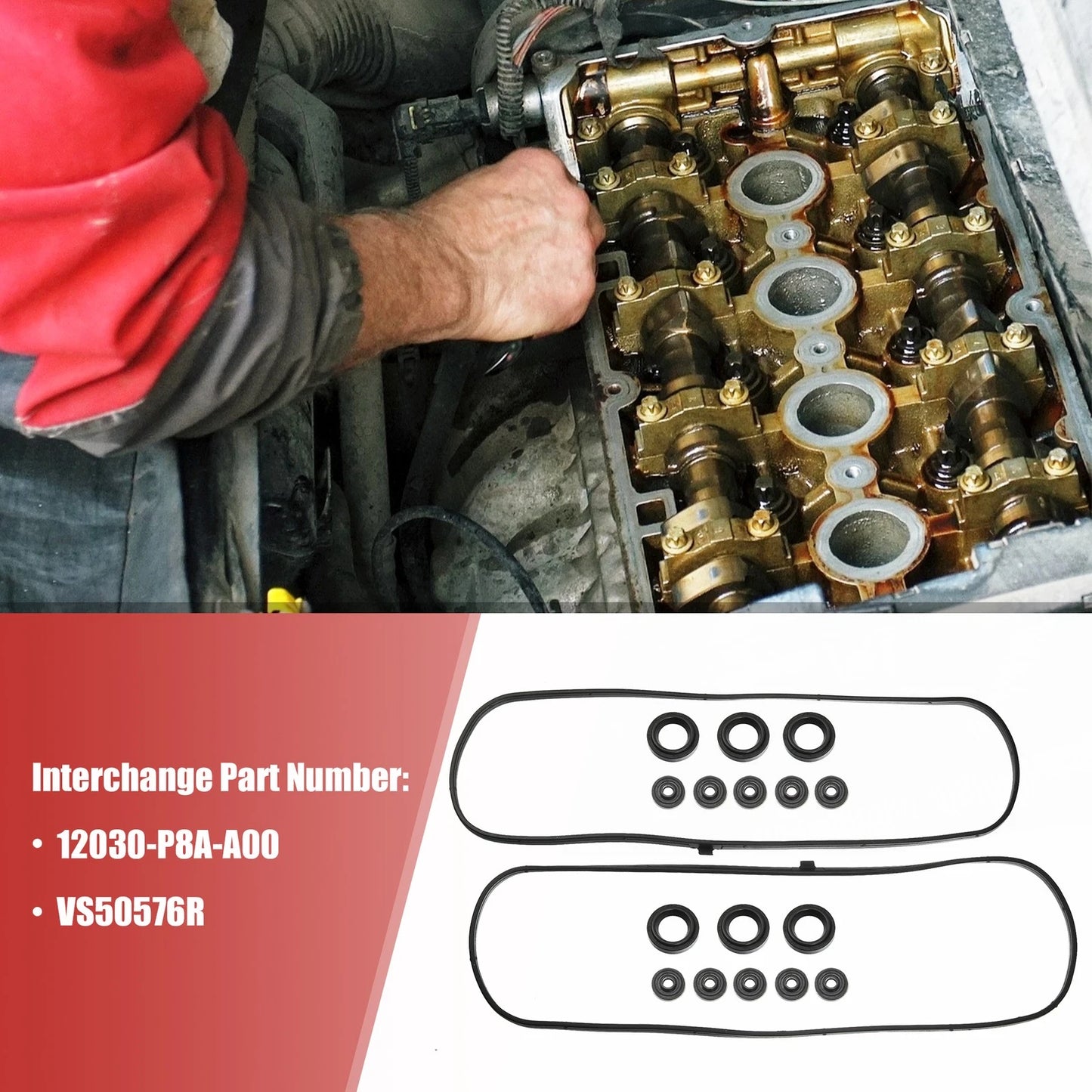 Engine Valve Cover Gasket Set for Honda Accord Odyssey Pilot (2003-2012)