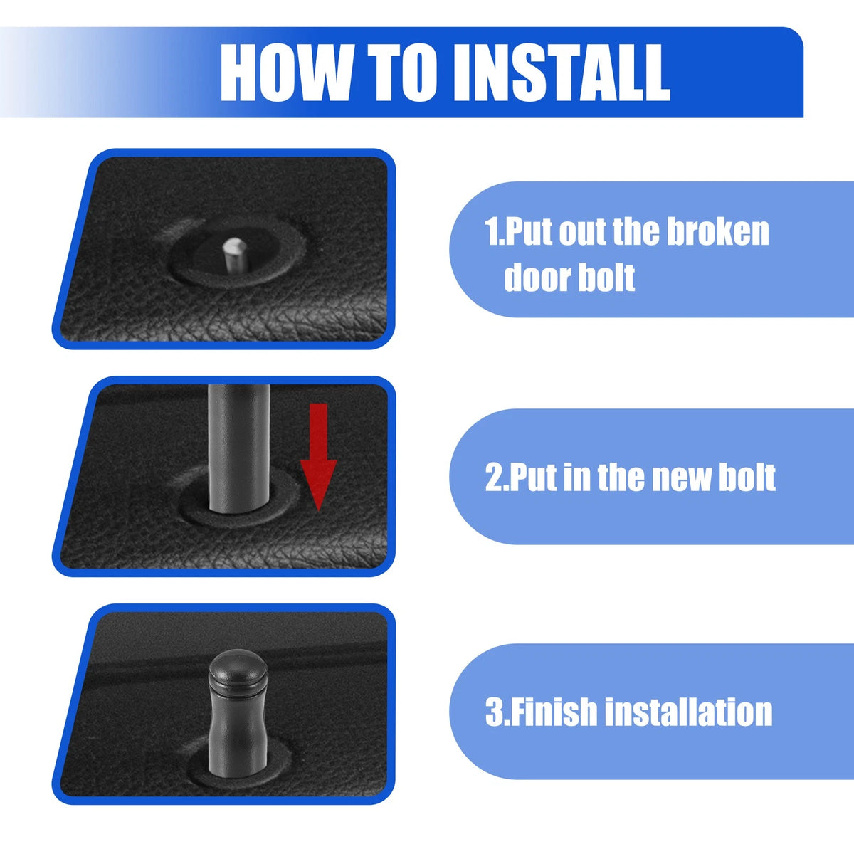 Door Lock Rod Knob Black for Honda Civic Si (2002 - 2005)