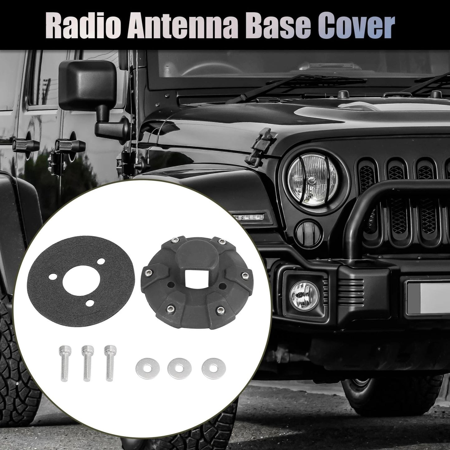 Antenna Base Cover for Jeep Wrangler JK JKU JL JLU JT (2007-2023)
