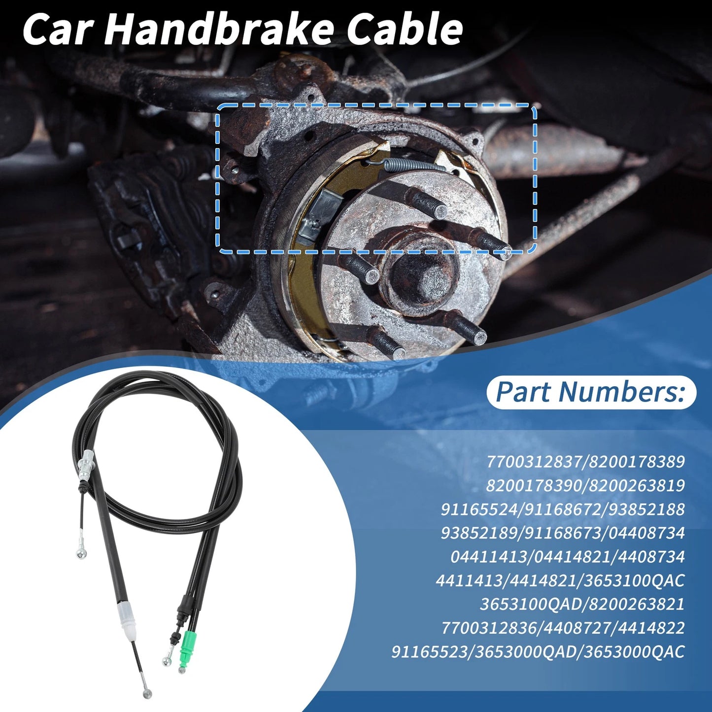 Car Rear Handbrake Cables for Renault Trafic II, Nissan Primastar (2001-2014)
