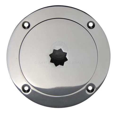 Inspection Port / Deck Plate 142mm OD 316 SS with Star Key for Boat/Caravan