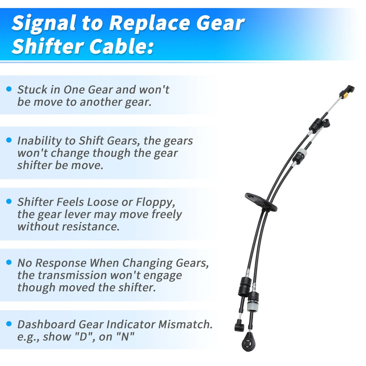 Manual Transmission Gear Shifter Cable for Ford Transit MK6 V347 V348 (2000-2006)