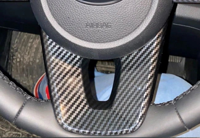Carbon Fiber Steering Wheel Cover Trim for Kia Forte K3 Sedan (2019-2024)