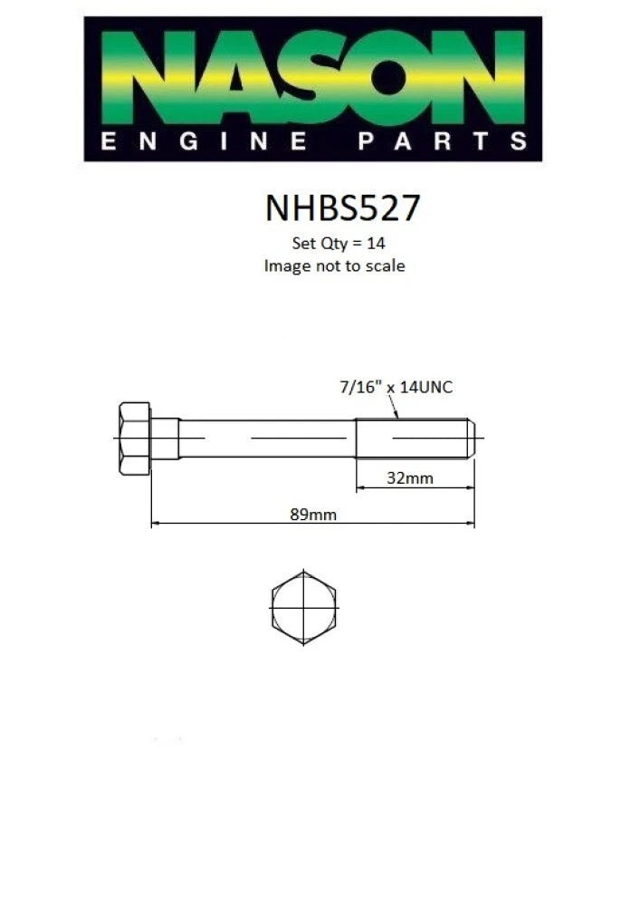 Cylinder head bolt set for Holden Torana LC LJ LH LX UC