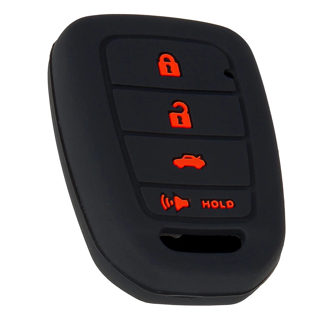 Black 4 Button Key Fob Case Cover for Honda Accord CR-V HR-V (2016-2023)