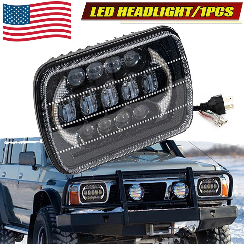 5x7" 7x6 LED Headlight Hi/Lo DRL for Ford E-100 E-150 E-250 E-350 Econoline