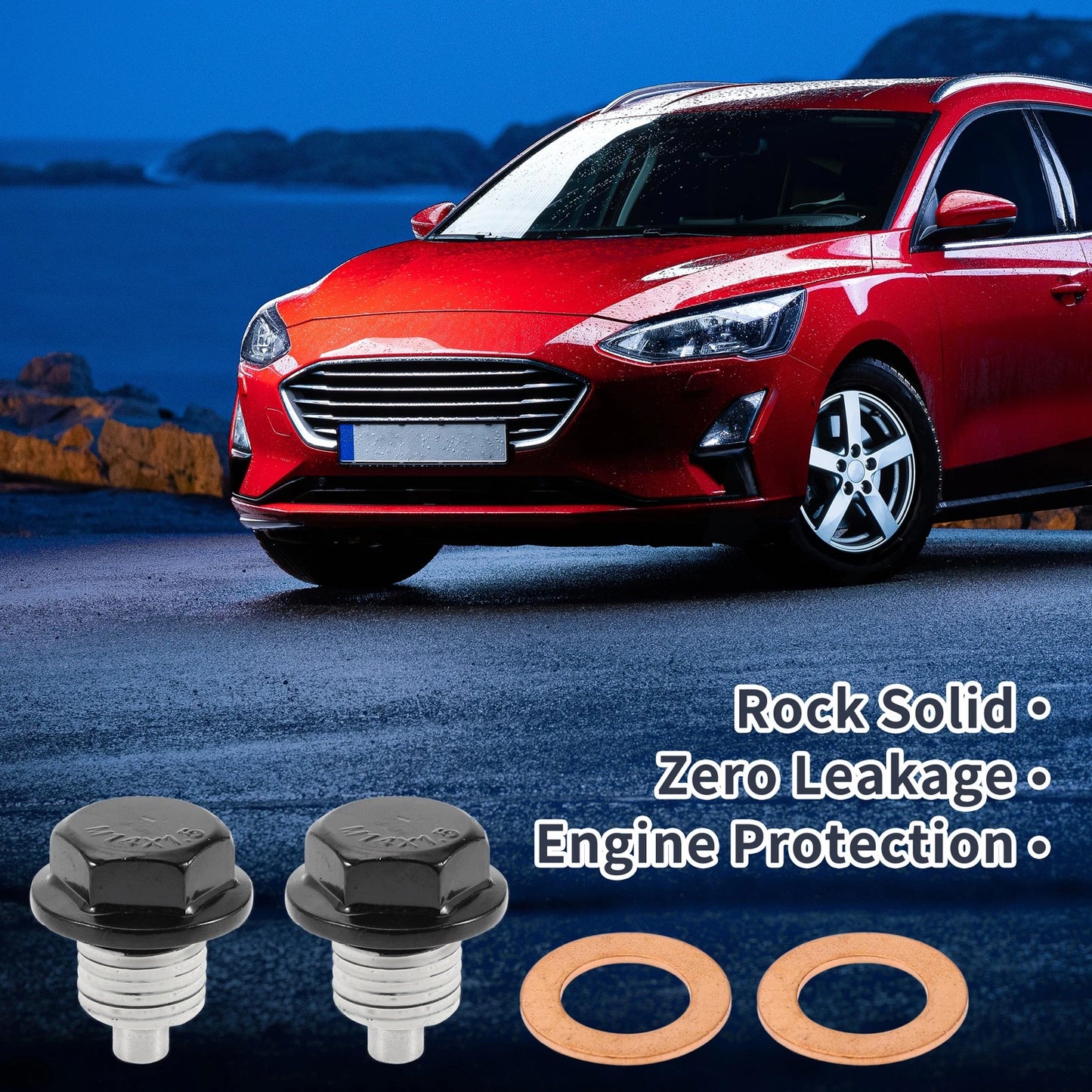 2 x M14x1.5 Copper Oil Drain Plug W/ Gasket for Car Motorcycle