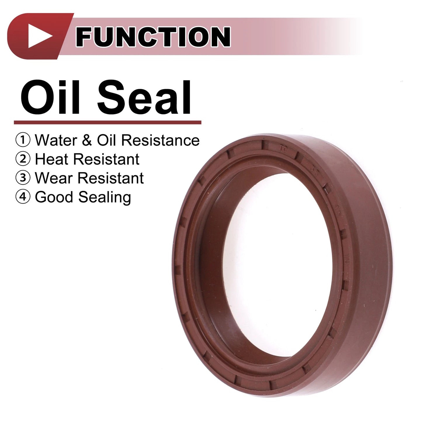 Oil Seal 2 x 35x45x10mm Rotary Shaft Seal FKM Rubber Brown for Make Model