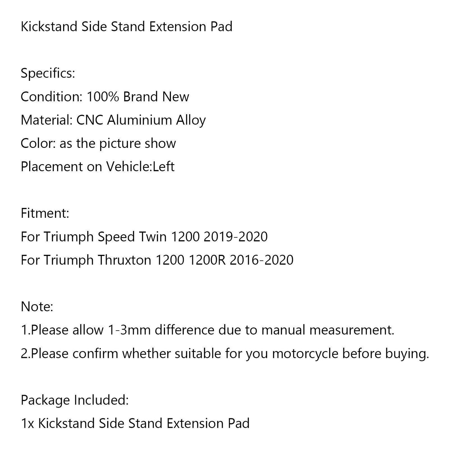 Side Stand Plate for Triumph Speed Twin/Thruxton 1200 (2019-2023)