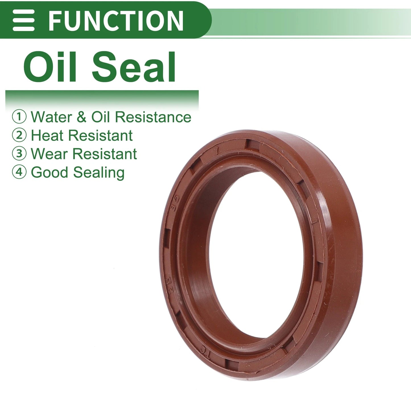 Oil Seal 25x35x7mm FKM Rubber Rotary Shaft Seal 5 Pcs for Automotive