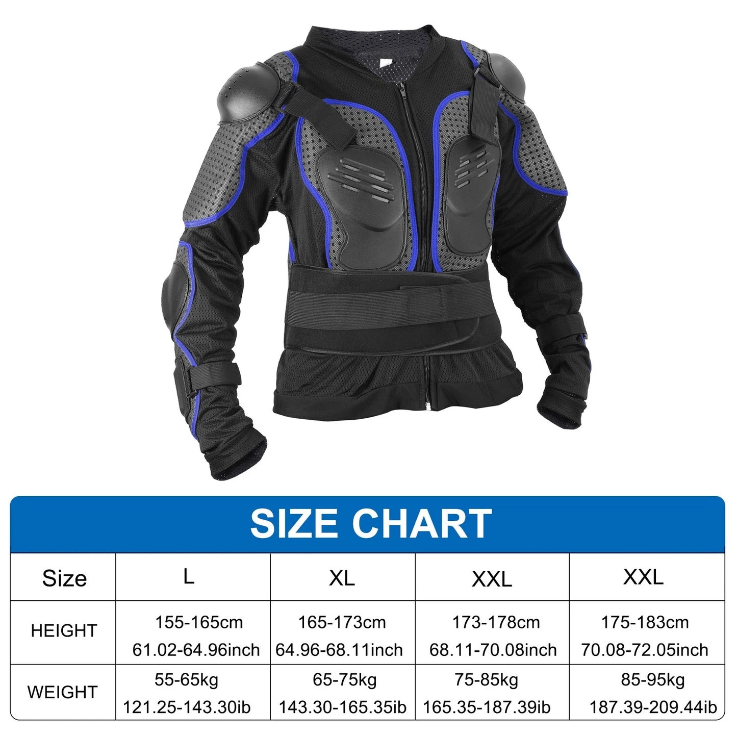 Dirt Bike Riding Protective Gear XL for Off-Road Blue