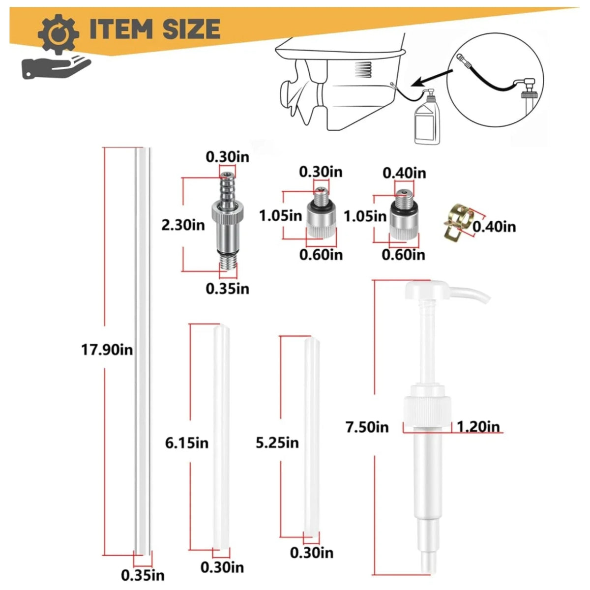 Gear Lube Pump & Metric Adapter for Tohatsu/Mariner/Mercury Outboard