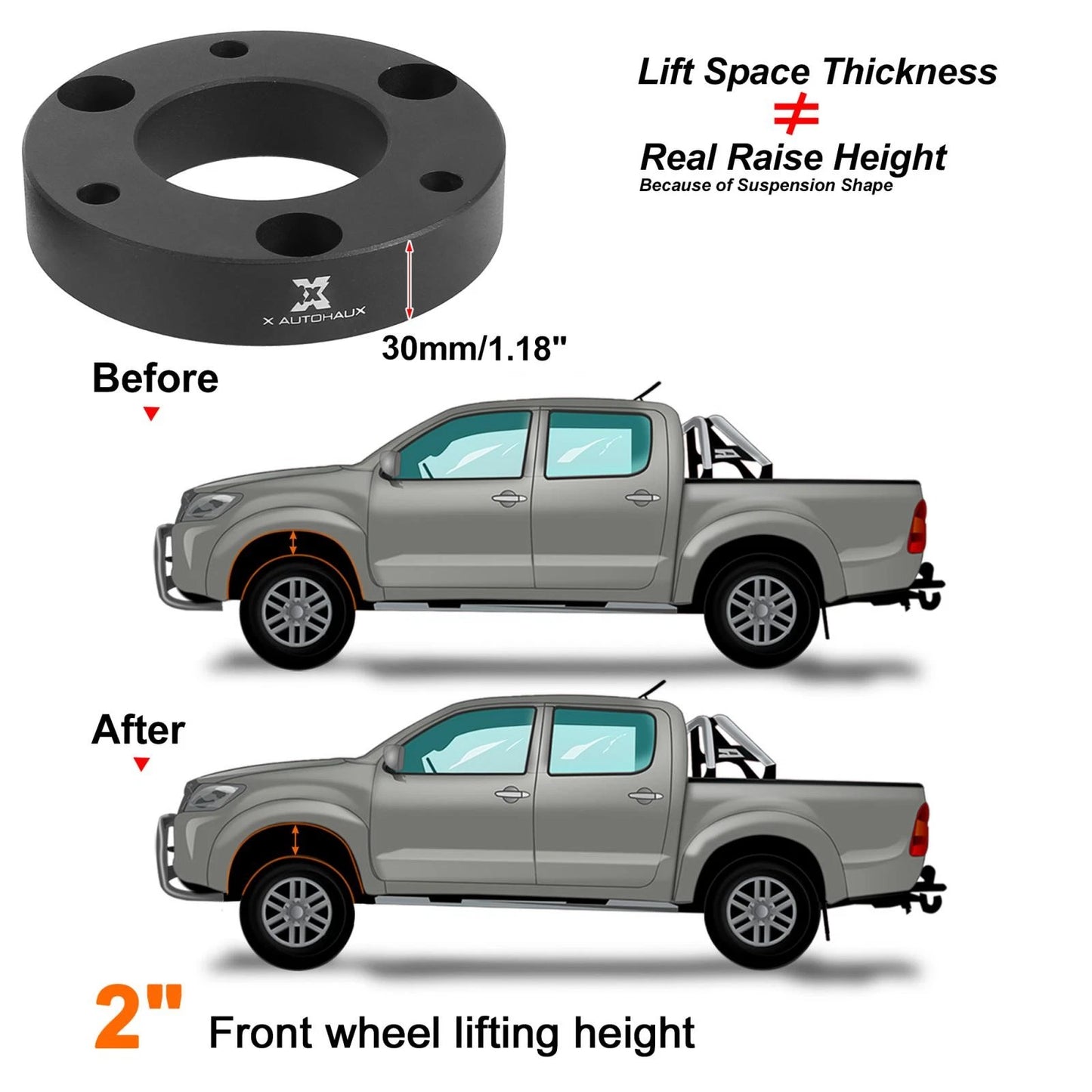 Front Leveling Lift Spacers 2 inch for Silverado 1500 / Sierra 1500 (2007-2019)