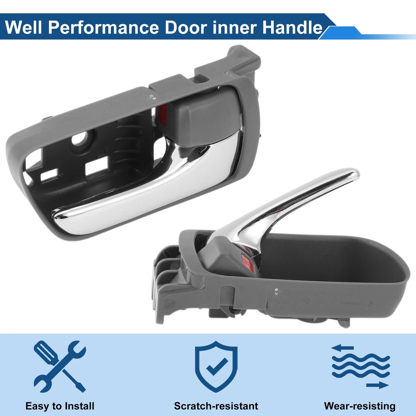 Front Driver Side Door Handle for Toyota Sienna (2004-2010) Silver Tone