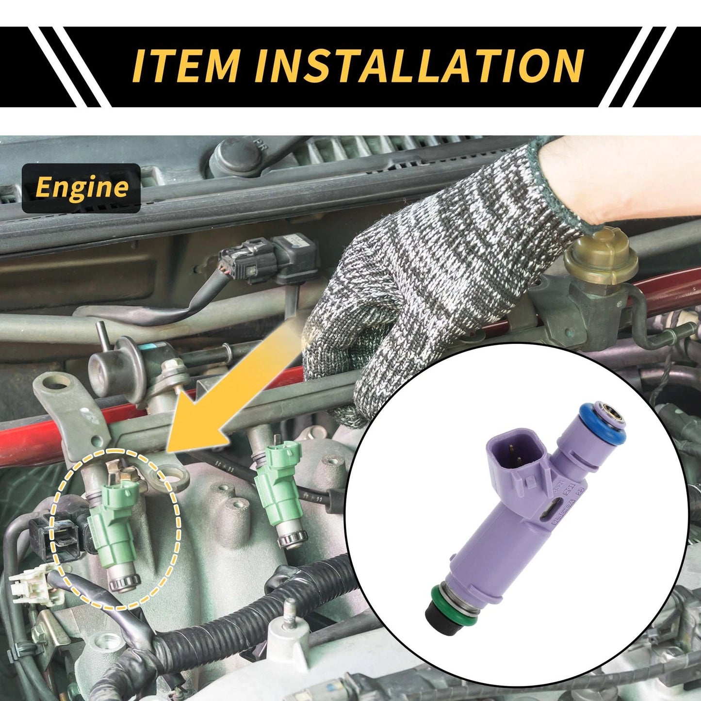 Fuel Injector Nozzle for Ford F-150 2009-2010 6 Holes Purple 1 x Unit