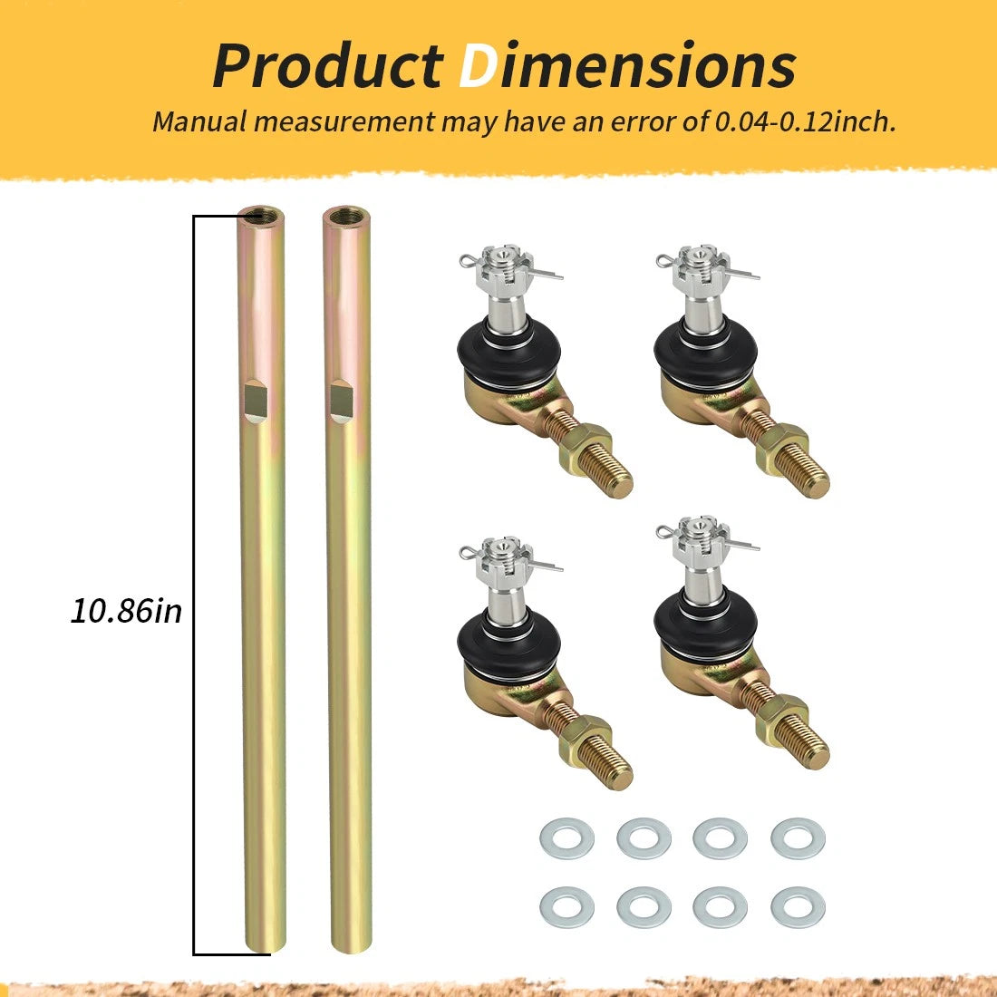 2 x Tie Rod Ends Assy for Yamaha Big Bear 350 YFM350 Kodiak 400 YFM400F