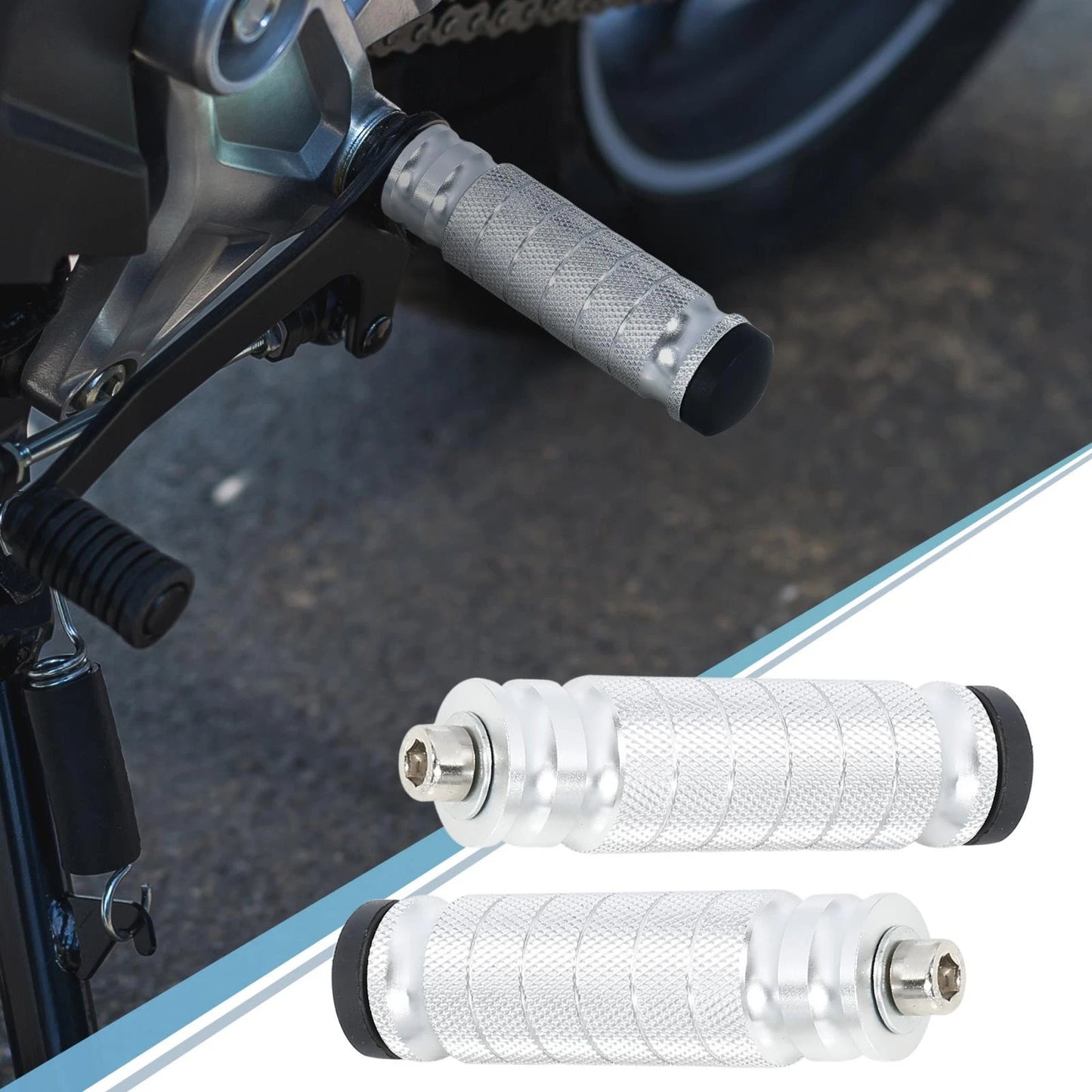 Pair / 6mm Aluminum / Rearset Footpeg for Dirt Bike Motorcycle