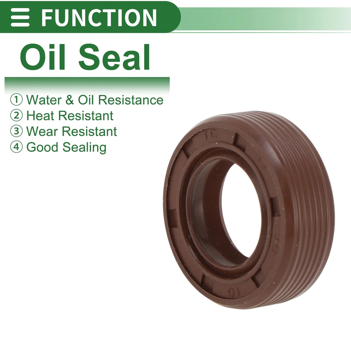 Oil Seal FKM Rubber 17x30x10mm High Pressure Brown 5 Pcs