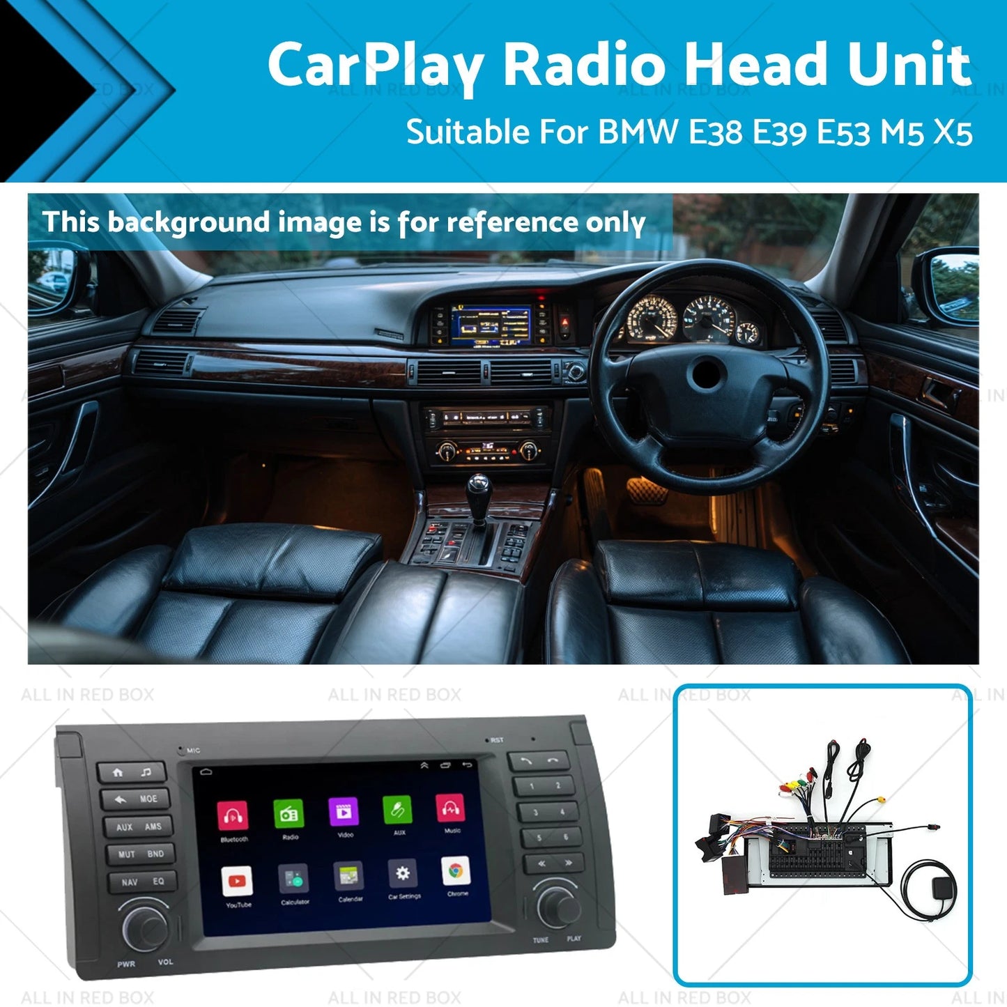 CarPlay Stereo Head Unit for BMW E38 E39 E53 M5 X5 (1995-2006)