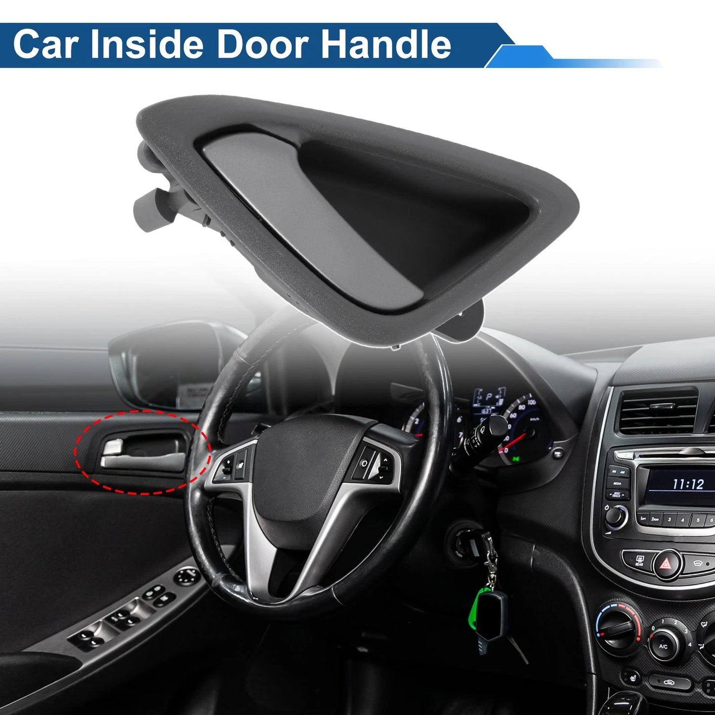 Front Passenger Door Handle for Chevrolet Sail Gray Chrome (2010-2014)