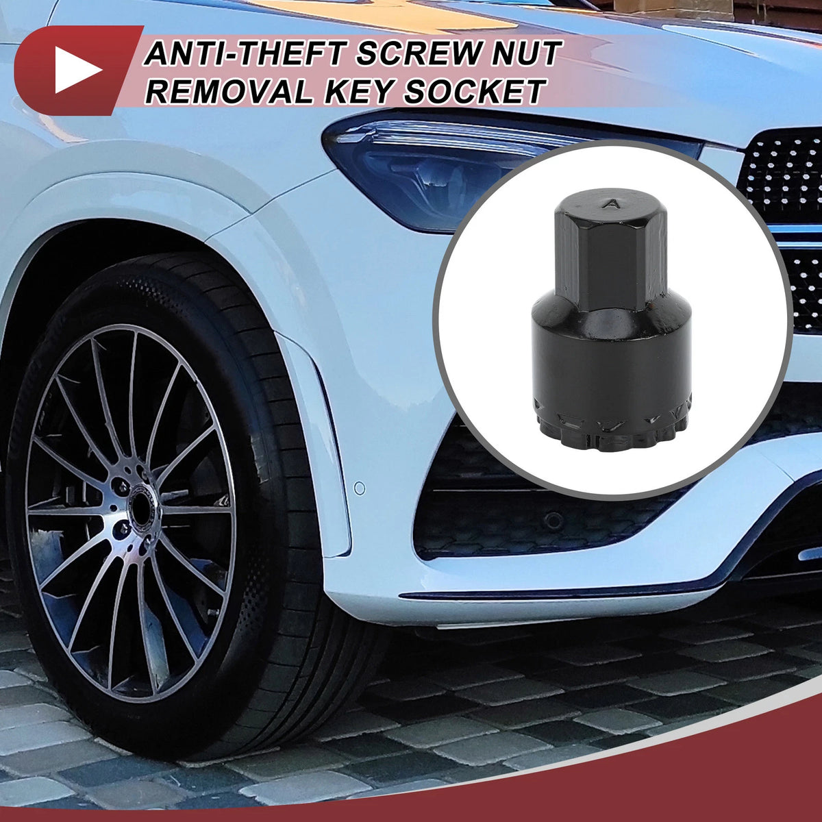 Wheel Lock Lug Nut Anti-theft Key Socket for Mercedes Benz GLE450 GLS350