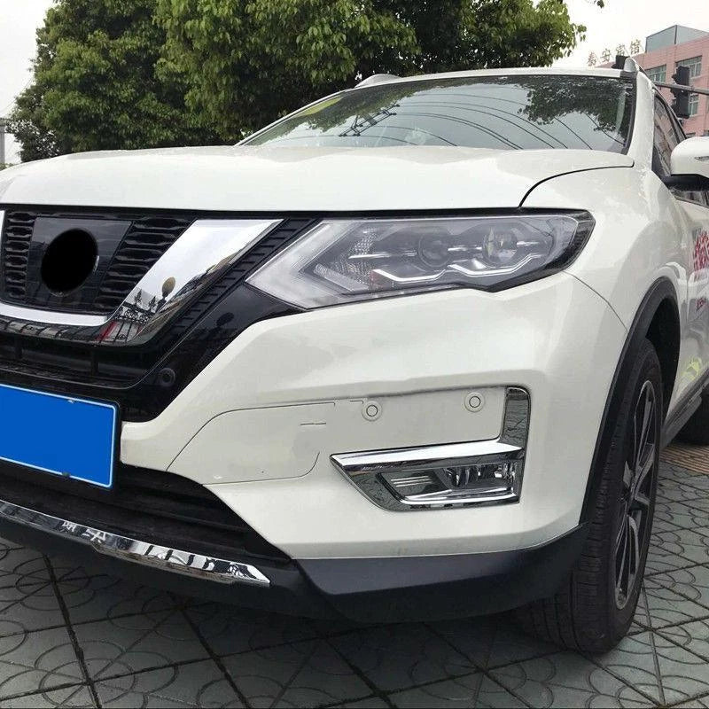 Chrome Front Fog Light Cover Trim for Nissan Rogue X-Trail (2017-2020)