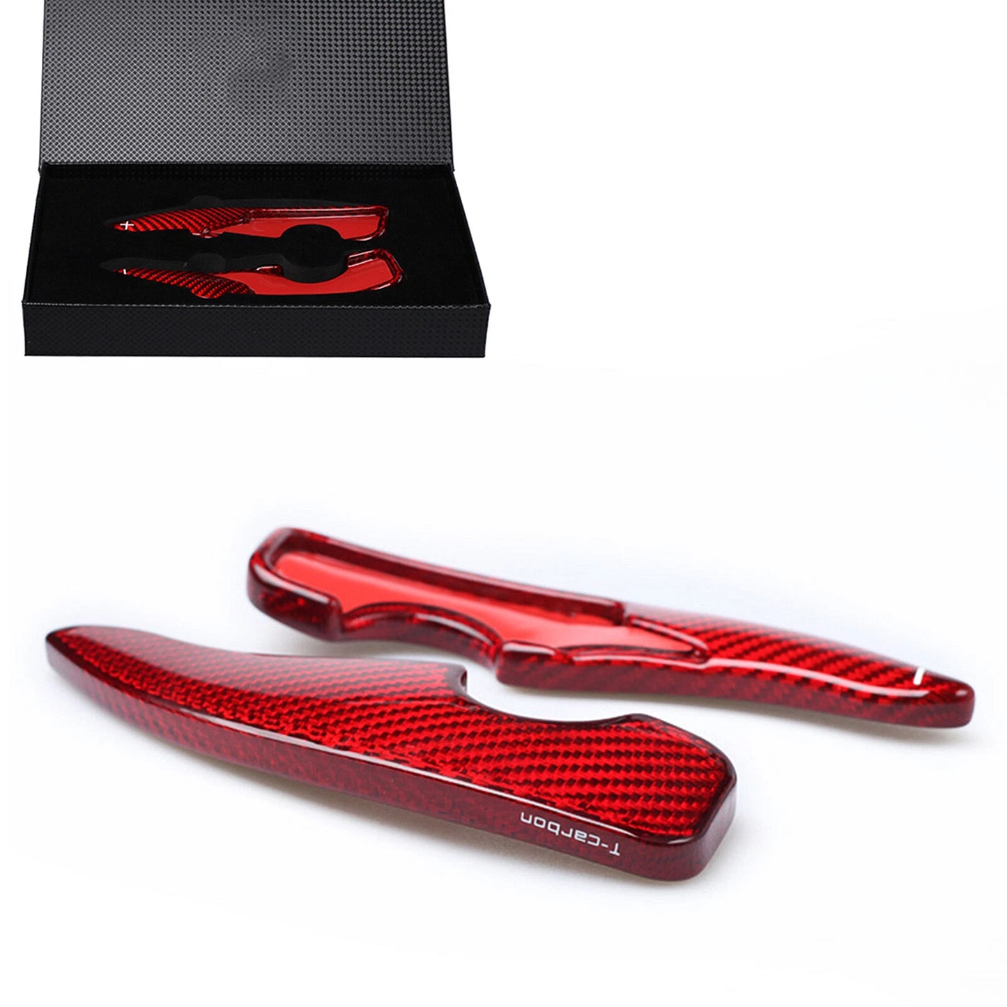 2 x Carbon Fiber Red Shift Paddle Extensions for Toyota GT86 (2012-2020)