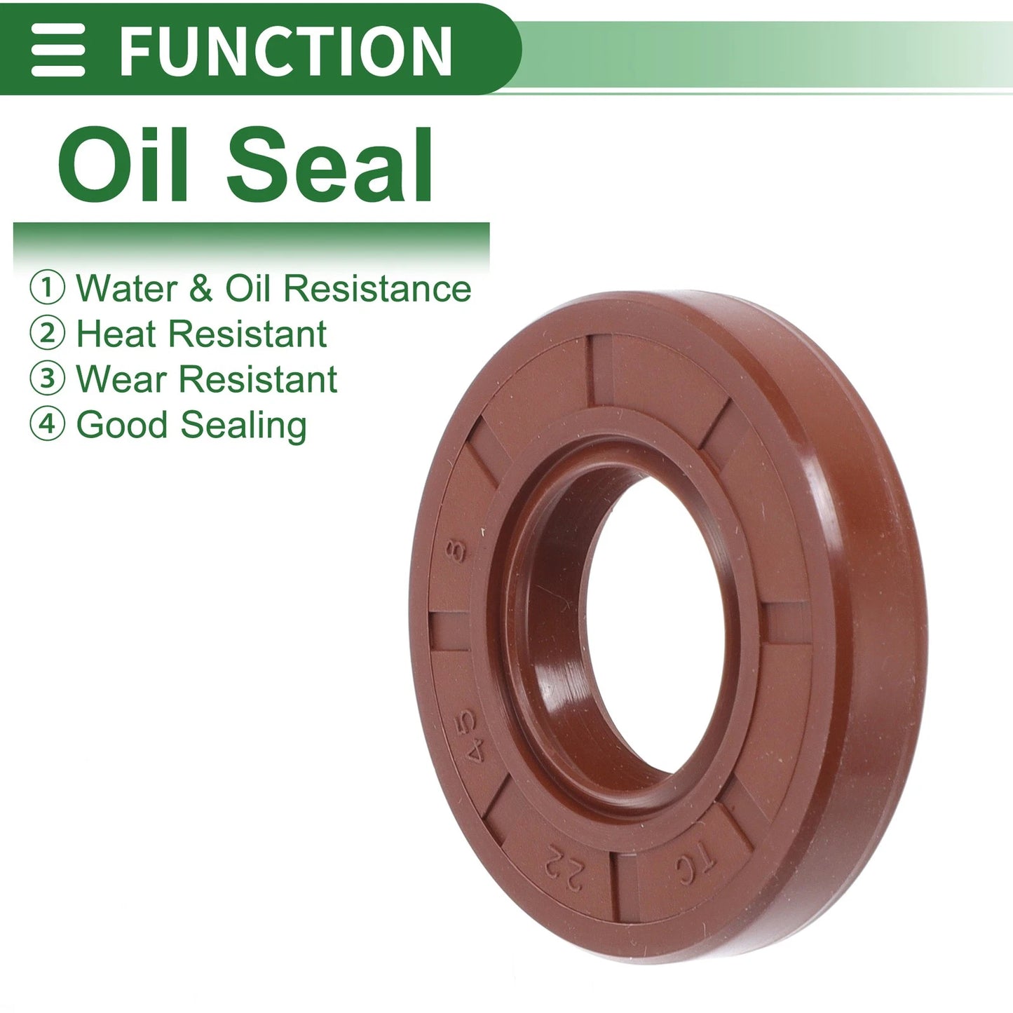 Oil Seal 22x45x8mm Brown 5 Pcs for Make Model