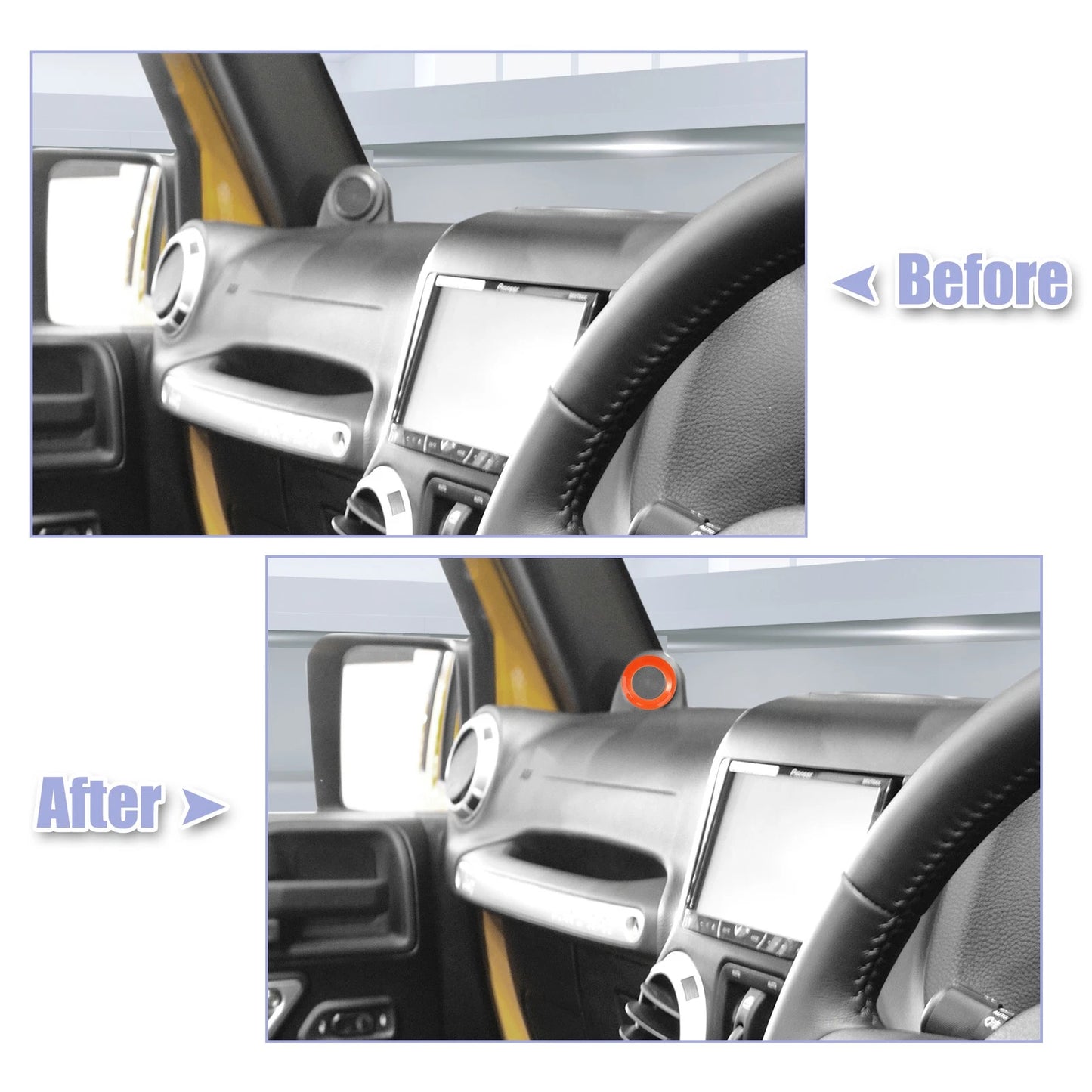 2 x Pillar Speaker Decoration Covers for Jeep Wrangler JK (2007-2014) Orange