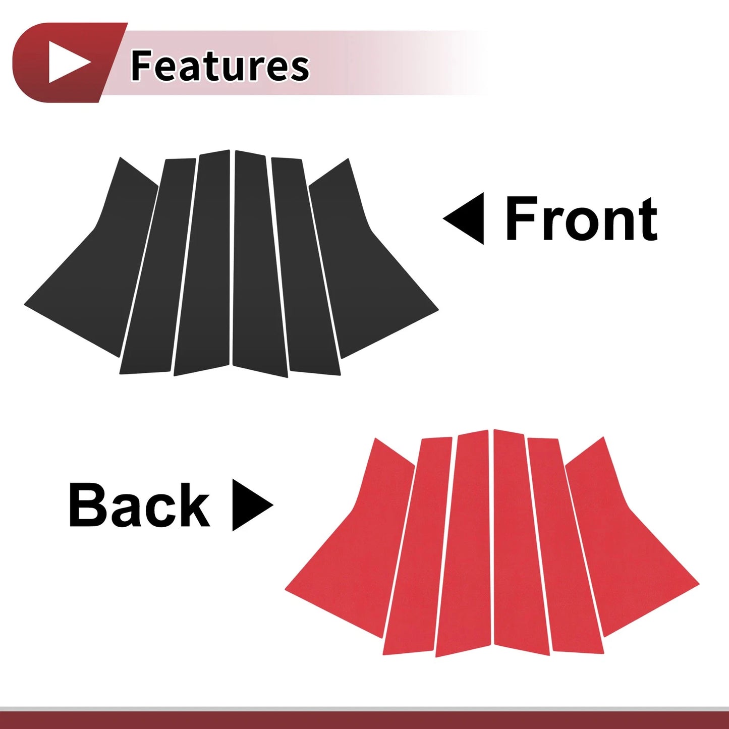 Car Door Pillar Window Trim 6 x for Acura RDX Black (2019 - 2024)