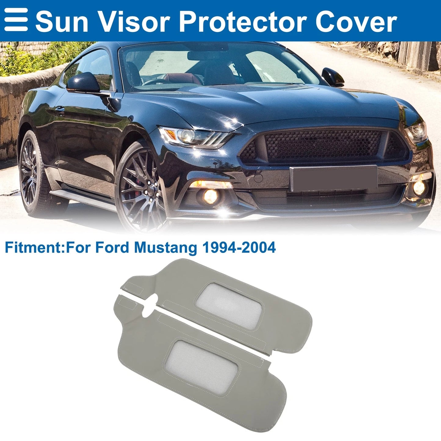 Sun Visor Covers for Ford Mustang (1994-2004) Left & Right Gray