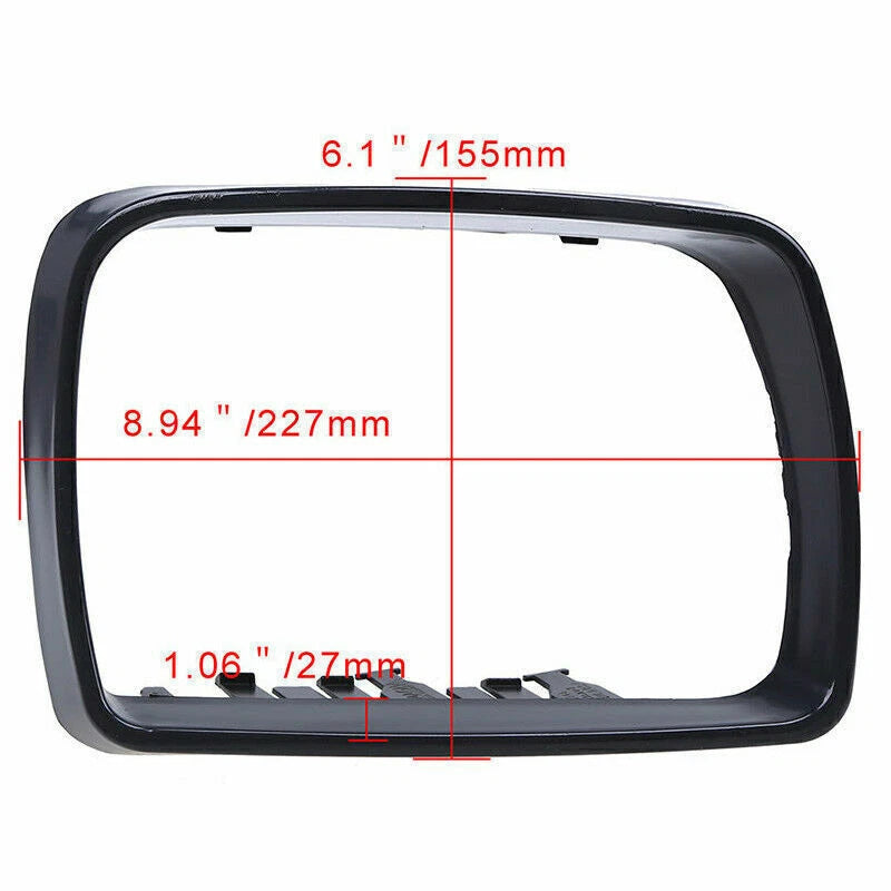 2 x Right Side Mirror Cover Cap Ring + Door Mirror Cover for BMW E53 X5 (2000-2006)