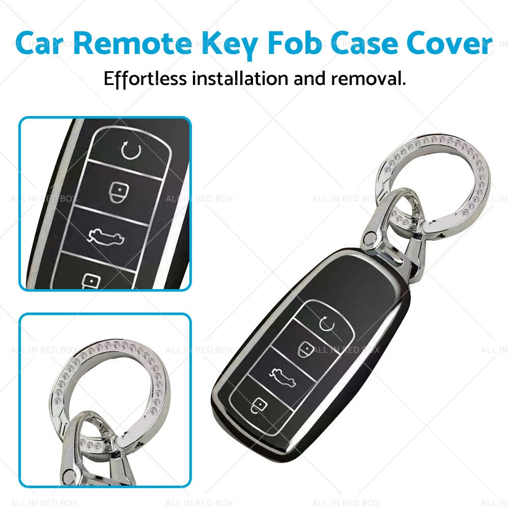 Chery Omoda 5 Remote Key Fob Case Cover Black & Silver TPU