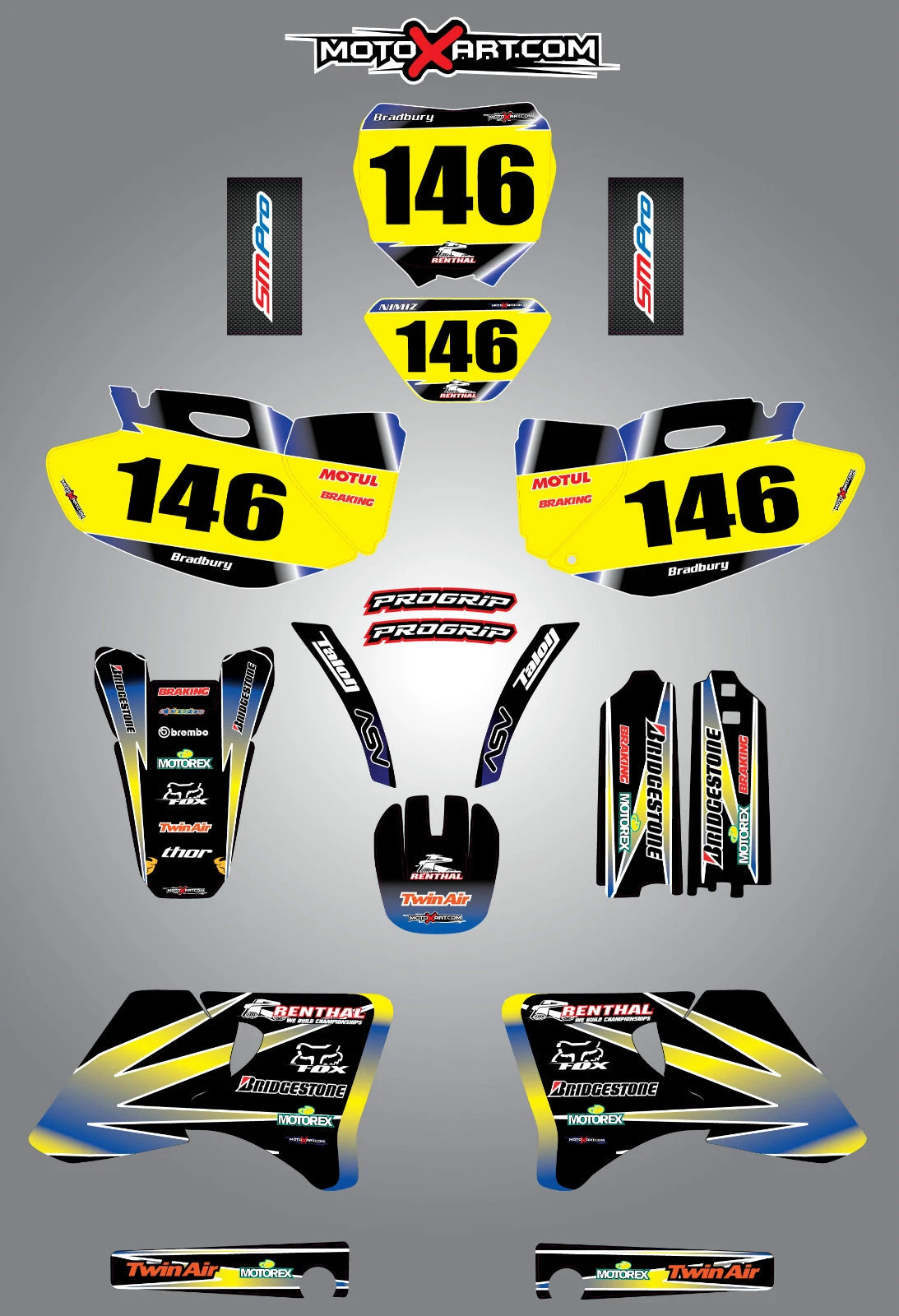 Full Custom Graphics for Yamaha YZF 250 400 426 (1998-2002)