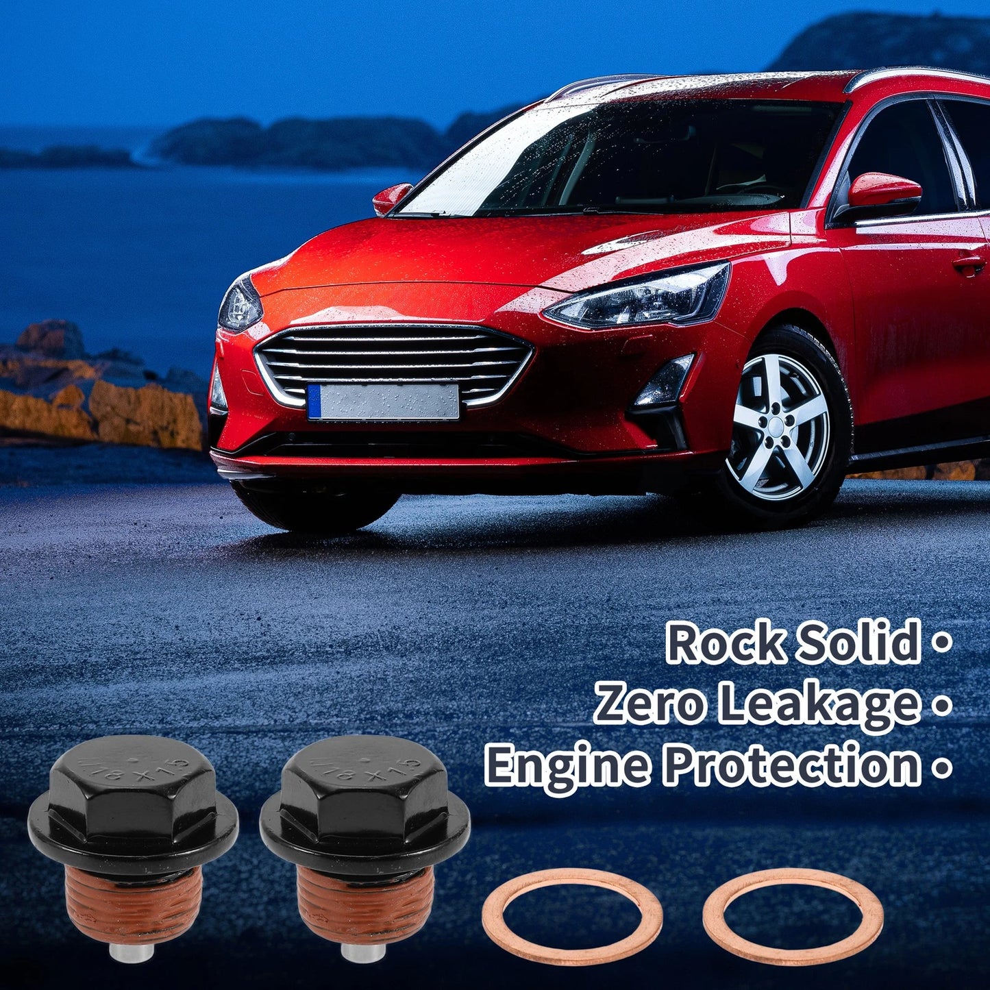 2 x M18x1.5 Copper Oil Drain Plug with Gasket for Car/Motorcycle