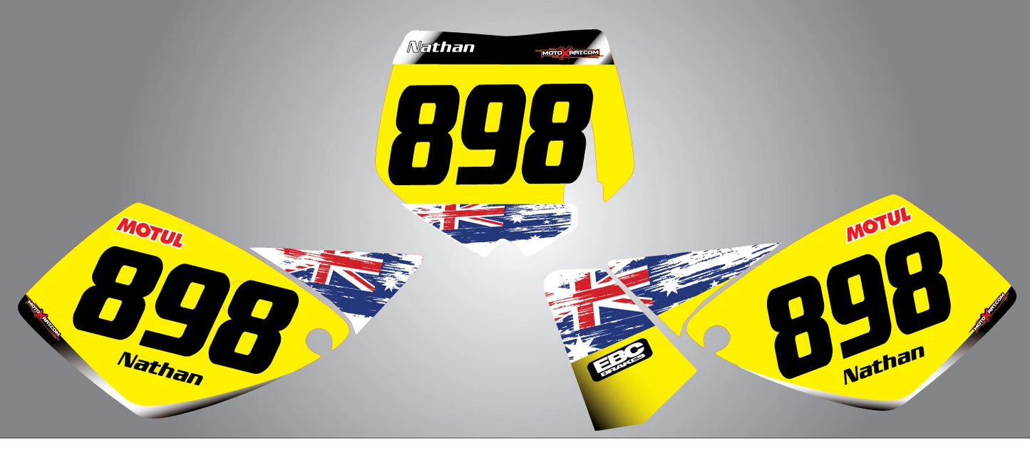 Aussie Pride Custom Number Plate Graphics for KTM 65 (2002-2008)